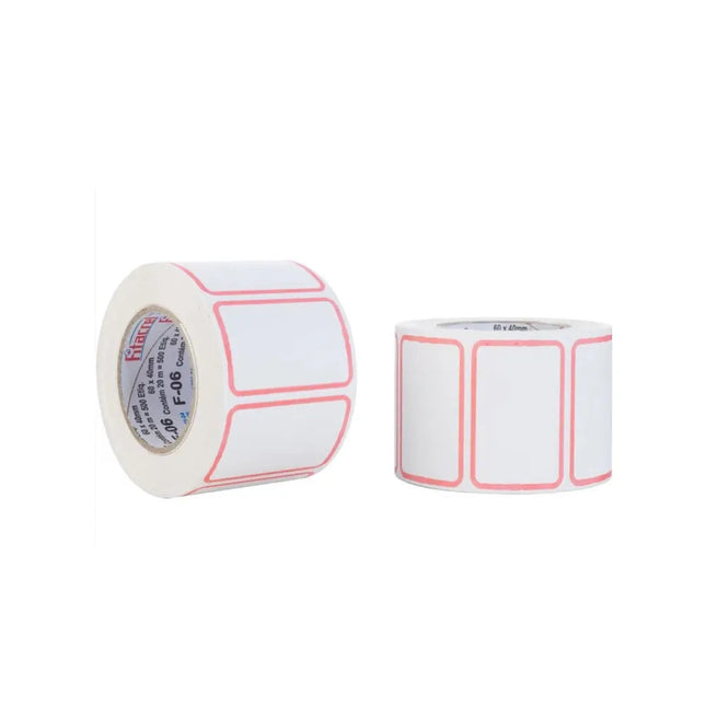 Etiqueta Fitacrel Adesiva F-06 60X40Mm Rolo Com 20 Metros -  Lf06