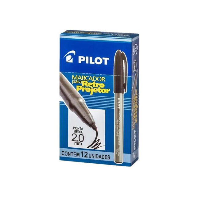 Pincel Pilot Retro Projetor 2.0mm Cor Preta Caixa Com 12 Unidades - 1430007