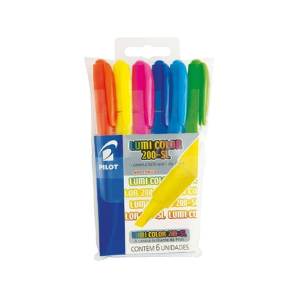 Caneta Hidrografica Pilot Lumi Color 200-SL Jogo Com 06 Unidades Cores - 1440002JG0600