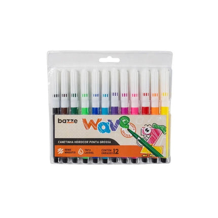 Caneta Hidrografica Bazze Pg Wave 12 Cores Summit Com 01 Unidade - 614465