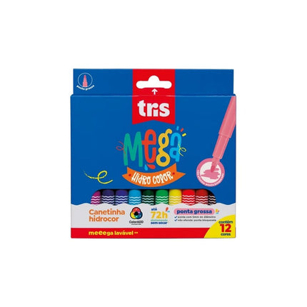 Caneta Hidrografica Summit Tris Ponta Grossa 12 Cores Com 01 Unidade - 633749