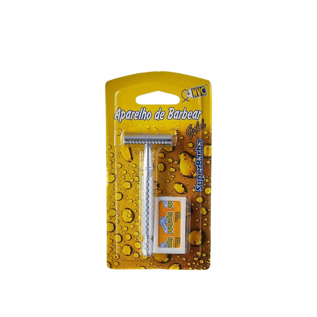 Aparelho Barba NVC Metal Gold Com 05 Lâminas