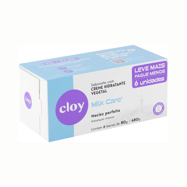 Sabonete Cloy Beauty Bar Leve Mais Pague Menos 80g Milk Care Com 06 Unidades - 34805