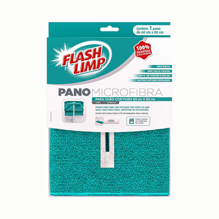Pano Microfibra Para Chao M Com Furo Flashlimp - FLP7276