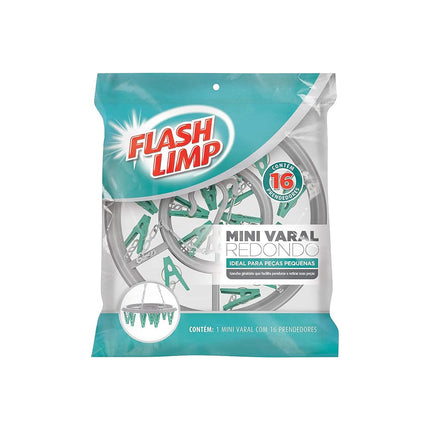 Mini Varal Redondo Flashlimp Euro Com 16 Prendedores -  Lav6810