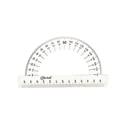 Transferidor 180° Acrinil Cristal Com 01 Unidade - 1800