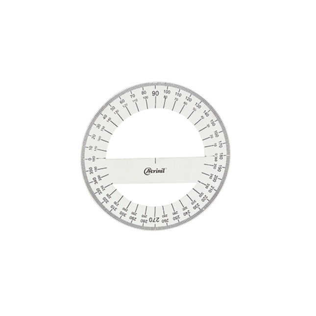 Transferidor Acrinil 360 Graus Cristal Com 01 Unidade - 3600