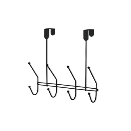 Suporte Eclipse Black Para Porta 4 Ganchos Duplos - 2560
