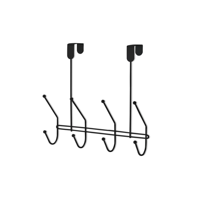 Suporte Eclipse Black Para Porta 4 Ganchos Duplos - 2560