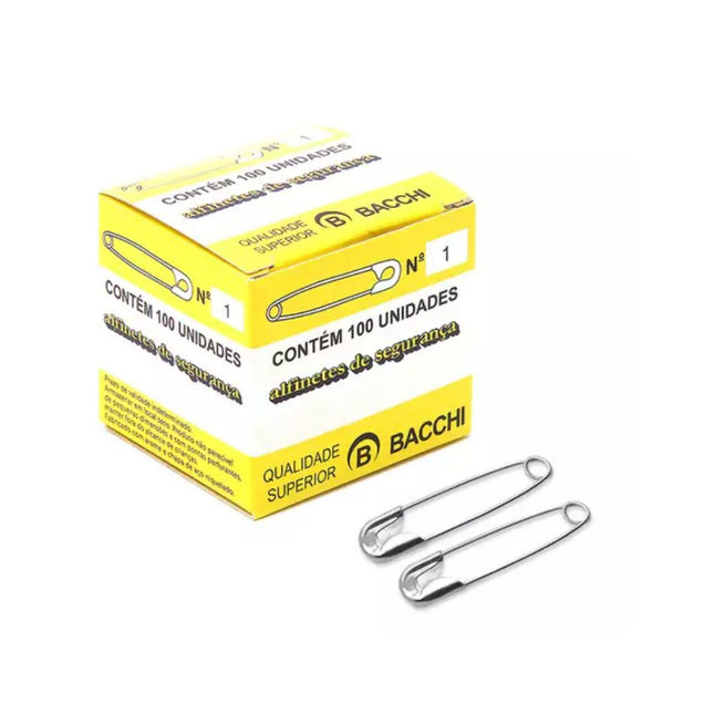 Alfinete Bacchi Seguranca NIQ.N-01 Com 100 Unidades