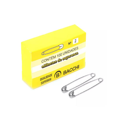 Alfinete Bacchi Seguranca NIQ.N-02 Com 100 Unidades