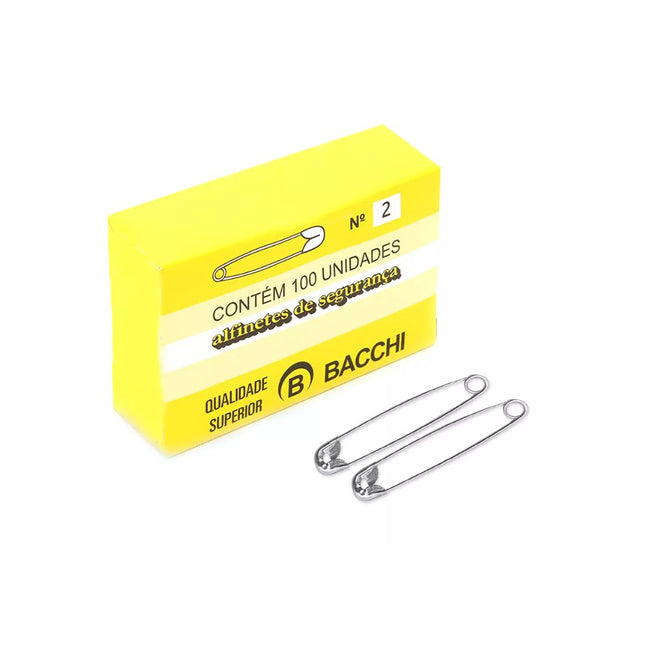 Alfinete Bacchi Seguranca NIQ.N-02 Com 100 Unidades