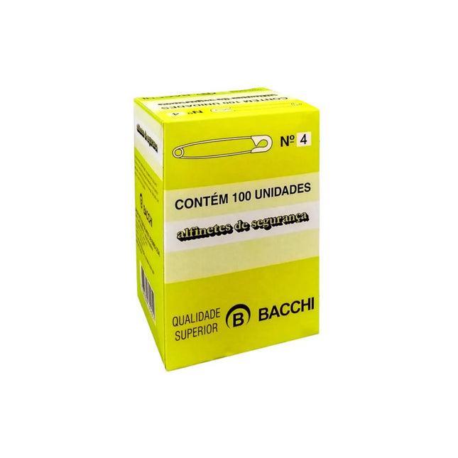 Alfinete Segurança Bacchi Niquelado N-04 Com 100 Unidades