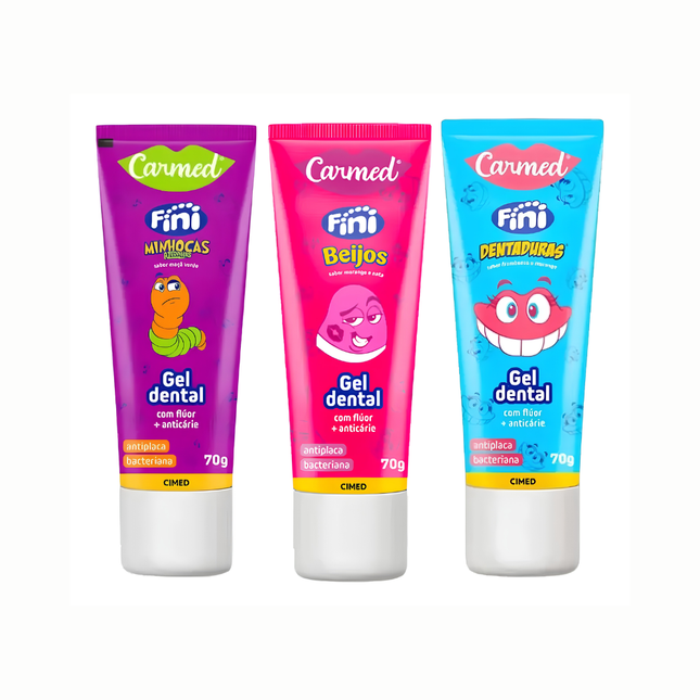 Kit Carmed Fini Oral Care Gel Dental 70g Com 03 Unidades Pcs - 105554