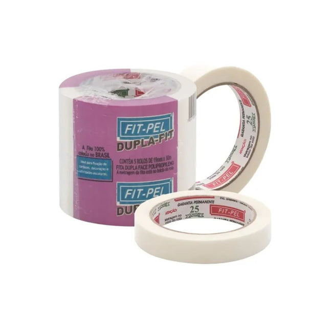 Fita Dupla Face Fit-Pel PP 19X30 Pacote Com 05 Unidades
