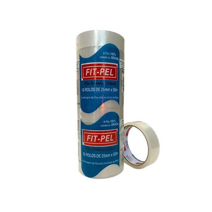 Fita Adesiva Fit-Pel 25X50 Transparente Pacote Com 10 Unidades