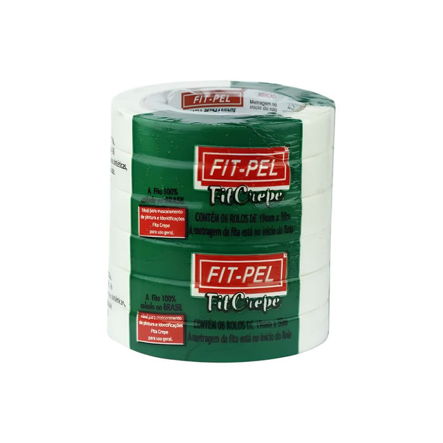 Fita Crepe Fit-Pel 19X50 Pacote Com 06 Unidades