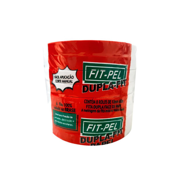 Fita Dupla Face Fit-Pel PP 12X30 Pacote Com 08 Unidades