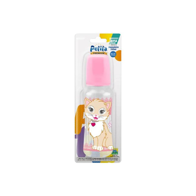 Mamadeira Petita Cint Silicone Cherie 240ml Cor Rosa - 7120