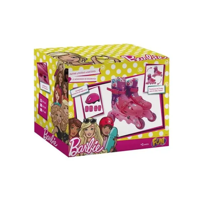 Patins 3 Rodas Ajustavel Barbie 29 A 32 Com Acessorios - F0010-7