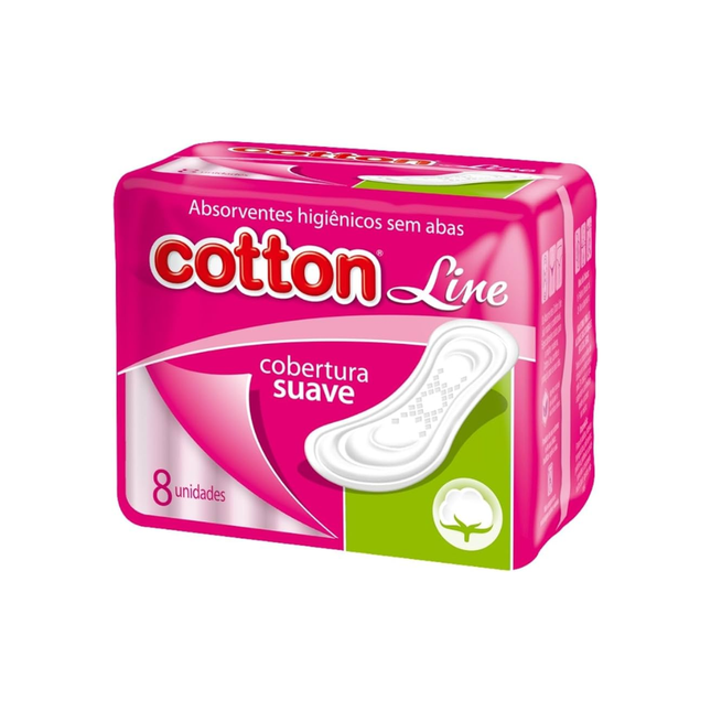 Absorvente Higie Topp Cotton Line Cobertura Suave S/Abas Com 08 Unidades - 7930