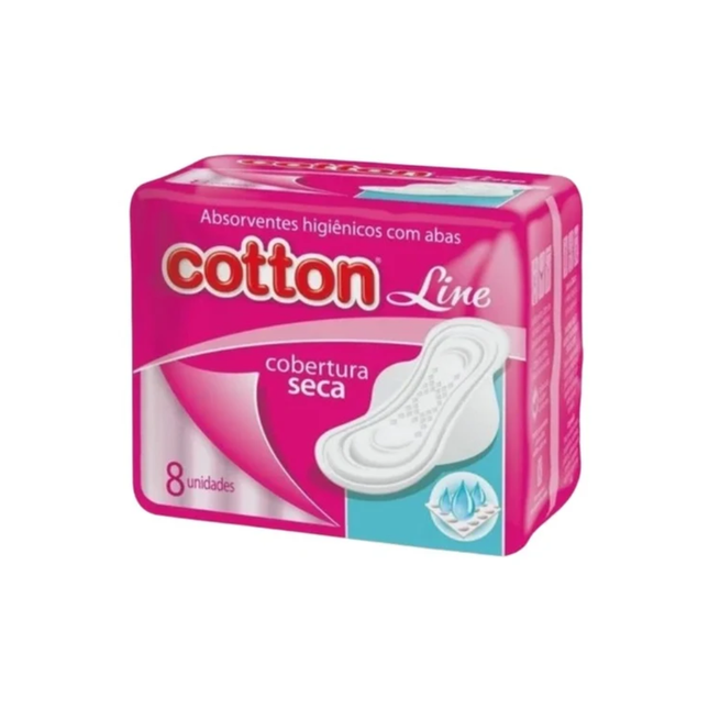 Absorvente Higie Topp Cotton Line Cobertura Seca S/Abas Com 08 Unidades - 10011