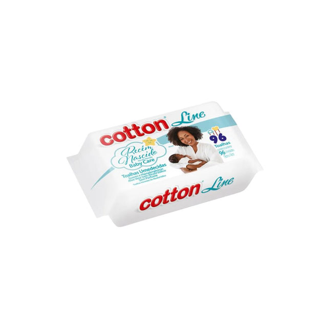Toalha Umedecida Recém-Nascido Higie Topp Cotton Line Com 96 Unidades