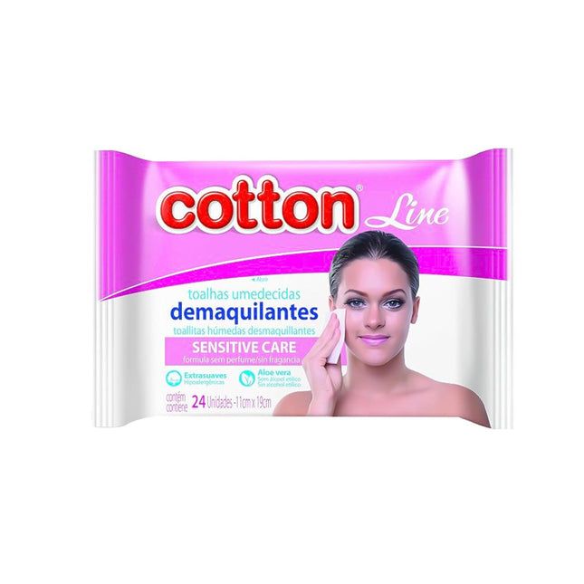 Toalha Demaquilante Higie Topp Cotton Sensitive Com 24 Unidades