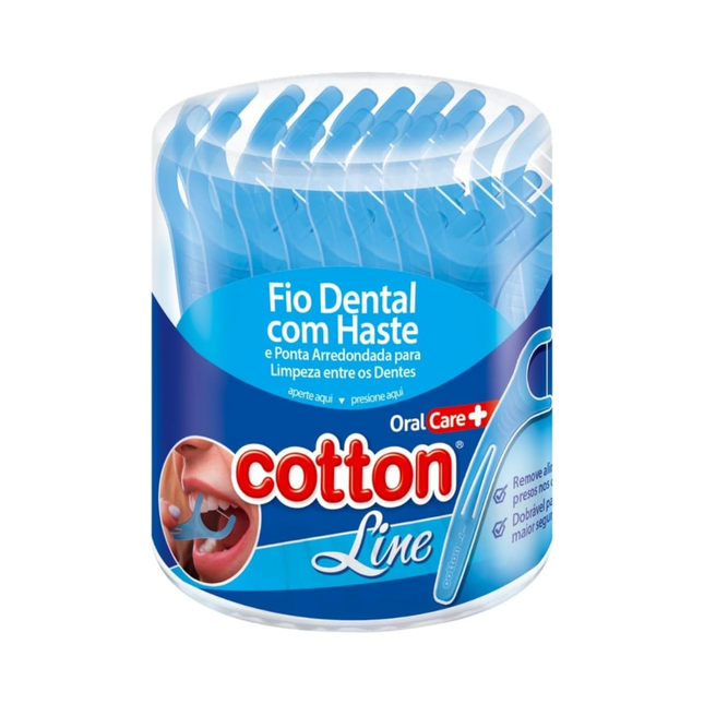 Fio Dental Higie Topp Cotton Line Haste Pote Com 32 Unidades - 010160