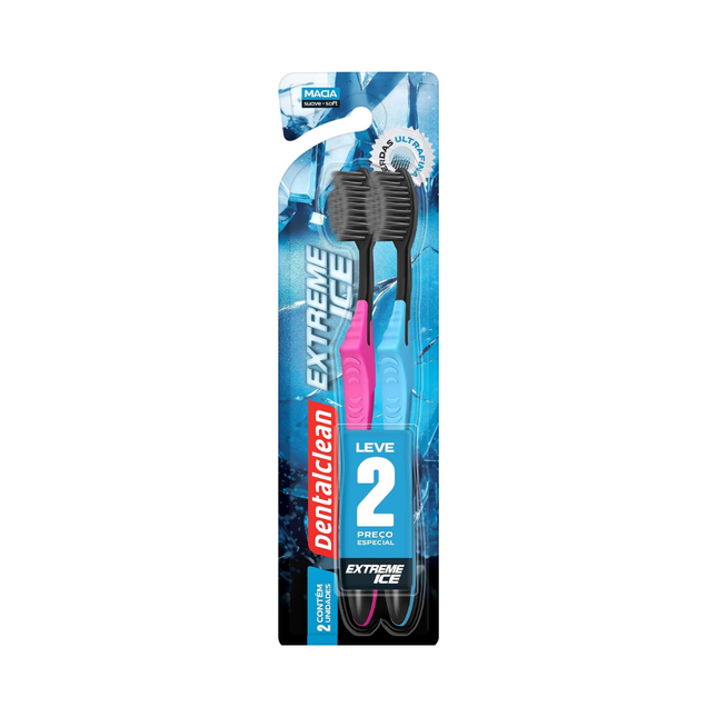 Escova Dentalclean Extreme Ice Macia Suave Com 02 Unidades - 0101100001