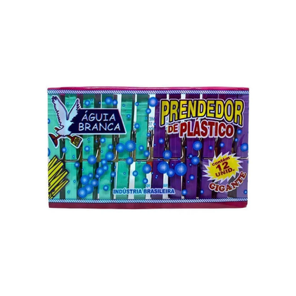 Prendedor Roupa Plastico Aguia Colorido Pacote Com 12 Unidades - 785
