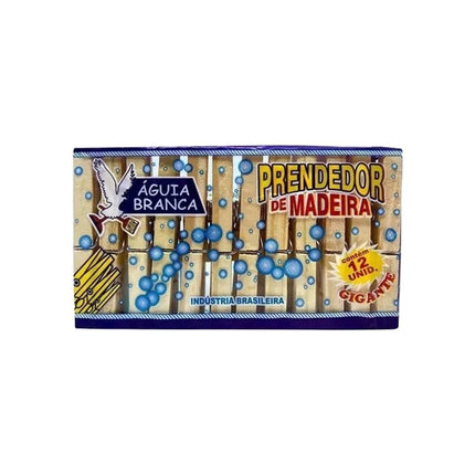 Prendedor Roupa Madeira Aguia Super Com 12 Unidades - 803