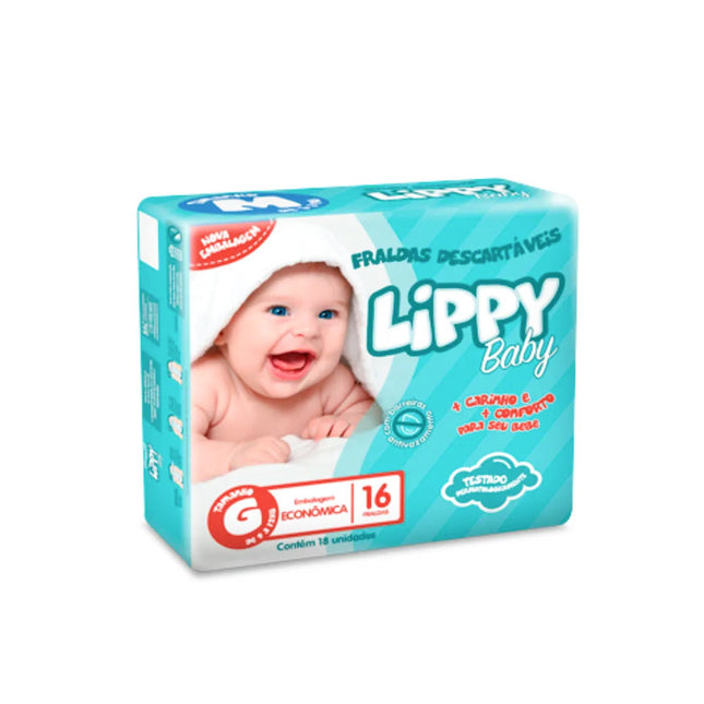 Fralda Descartáveis Lippy Baby Tamanho Pacote Com 16 Unidades