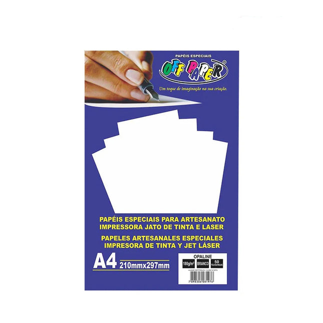 Papel Especial Off Paper A4 180G/M2 50Fls Opaline Branco -  00031