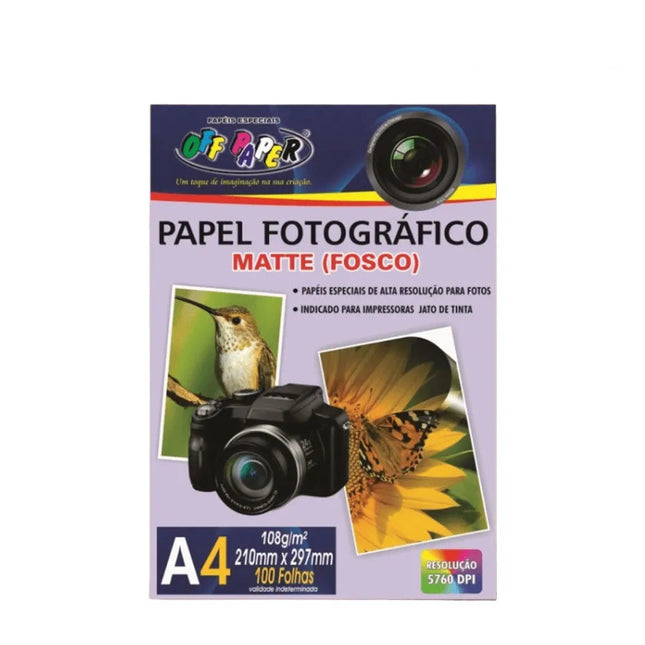 Papel Fotografico Off Paper Matte Fosco A4 108G 100 Folhas -  0065