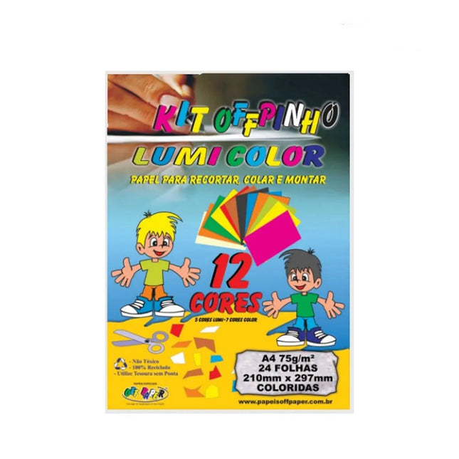 Kit Papel Criativo Offpinho Lumicolor A4 24 Folhas 75G -  7589