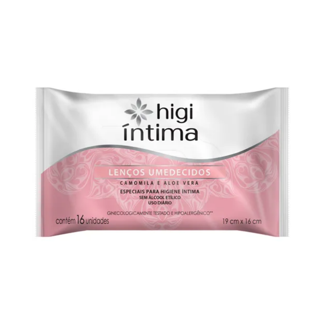 Lenco Umedecido Higi Intima Camomila E Aloe Vera Com 16 Unidades