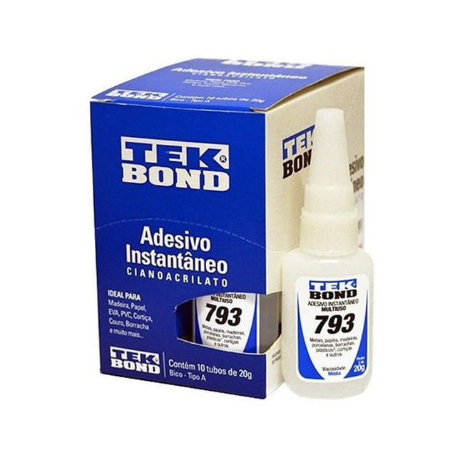 Adesivo Tekbond Instantâneo 793 20g Com 10 Unidades - 20571002804