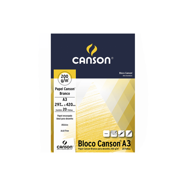 Papel Desenho Canson A3 297X420mm Bco 20FLS Com 01 Unidade - 66667044