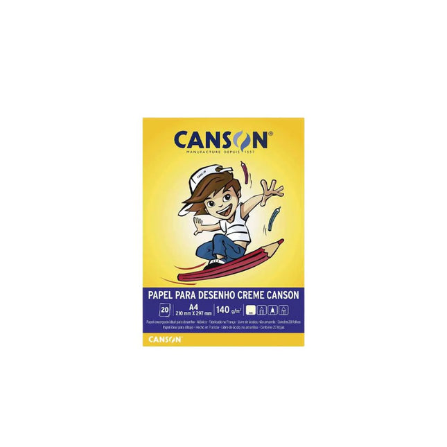 Papel Desenho Canson A4 210x297mm Creme 20 Folhas - 66667072
