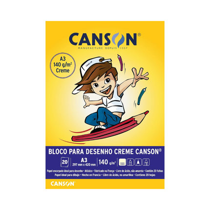 Papel Desenho Canson A3 297X420mm Creme 20FLS - 66667073