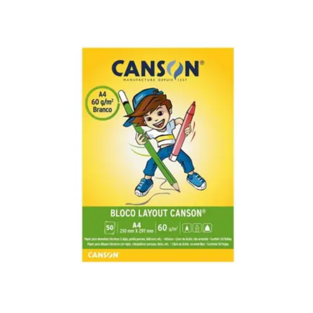 Papel Layout Canson A4 210X297mm Bco 50FLS Com 01 Unidade - 66667074