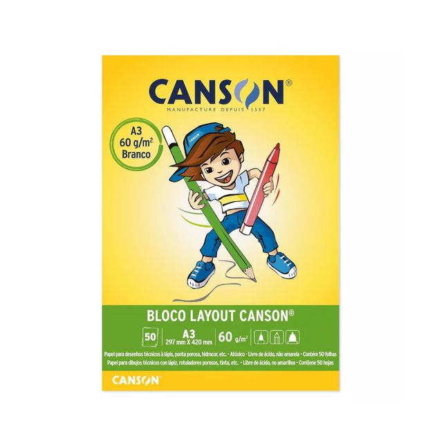 Papel Layout Canson ESC-A3 297X420mm 50FLS - 66667075