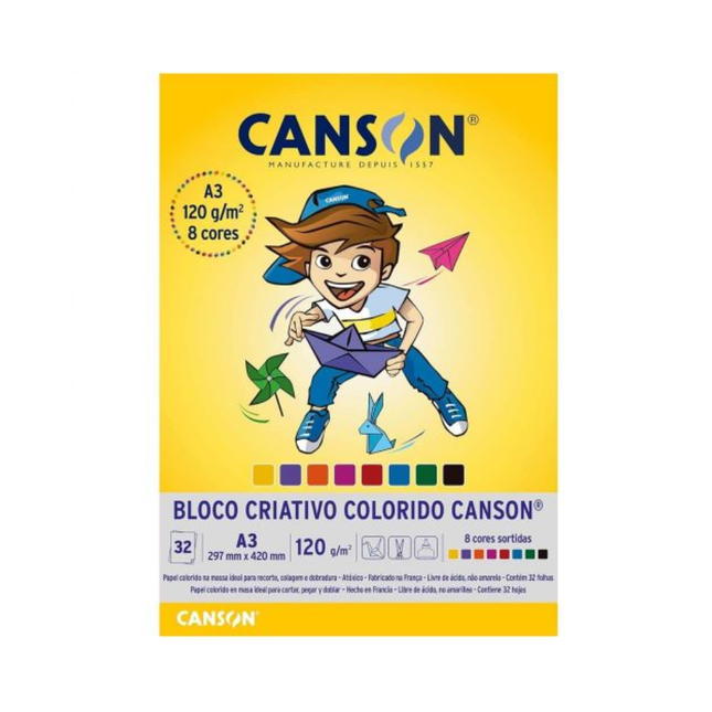 Papel Colorido Canson Criativo 8 Cores A3 Com 01 Unidade - 66667089