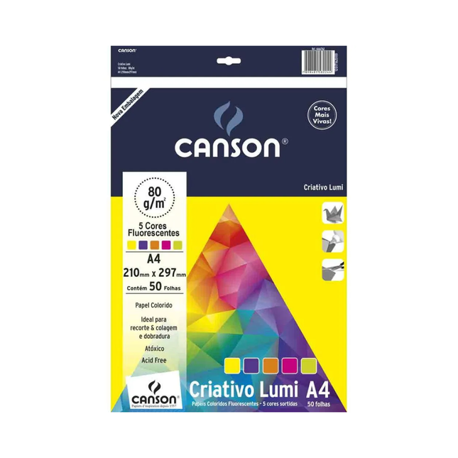 Papel Criativo Lumi A-4 Canson 75g 50FLS Com 01 Unidade - 66667162