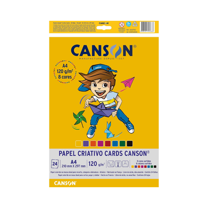 Papel Estudante Criativo Canson A4 120gr 24FLS - 66667163