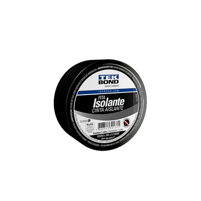 Fita Isolante Tekbond 19MMX5MX0.13mm Uso Geral Com 01 Unidade - 21131001905