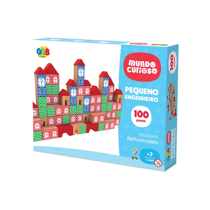 Jogo Pequeno Engenheiro Com 100 Unidades Pcs Ggbplast - 465