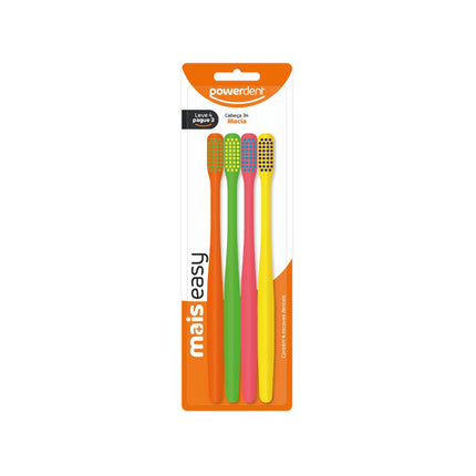 Kit Escova Mais Easy LV4PG3 Macia Powerdent - 2596