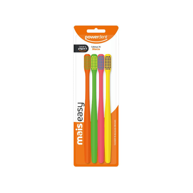 Kit Escova Mais Easy LV4PG3 Macia Powerdent - 2596